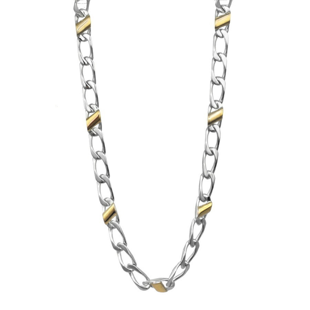 Tiffany Figaro chain necklace Silver yellow gold CO